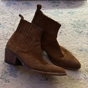 Make suede cowboy booties